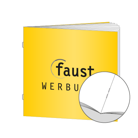 Broschüren Drahtheftung Quadrat