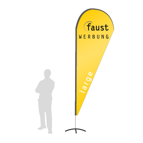 Beachflag Drop | Large (350 cm) | einseitig bedruckt