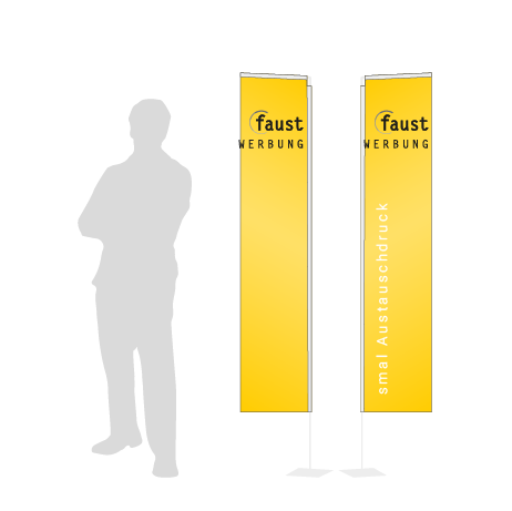 Beachflag Rechteck Austauschdruck | Small (200 cm) | beidseitig bedruckt