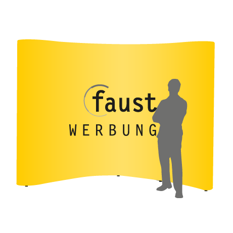 Pop-Up Faltwand | 4 x 3 Felder gebogen | einseitig bedruckt