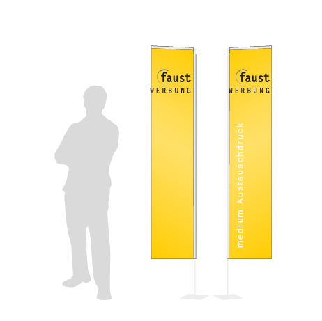 Beachflag Rechteck Austauschdruck | Medium (300 cm) | beidseitig bedruckt