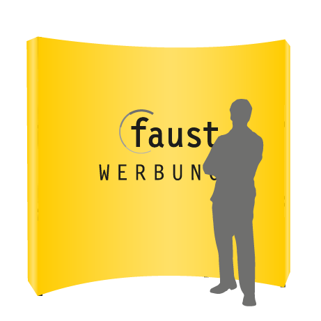 Textilfaltwand | 3 x 3 Felder gebogen | einseitig bedruckt